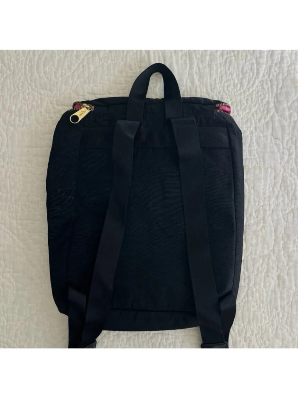 Kipling Black Carter Backpack Shoulder Bag Gold Zipper Monkey Shaki